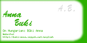 anna buki business card